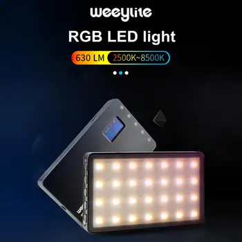 Weeylite RB08P RGB 2500K-8500K Mini Video LED Light przenośny wypełniający światło wbudowana bateria do aparatu Studio