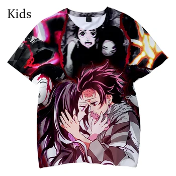 Widmowe ostrze pop 3D dziecięca koszulka chłopcy i dziewczęta 3D mody demon killer z krótkim rękawem dzieci casual styl Harajuku t-shirt
