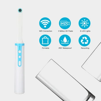 WiFi Wireless Camera HD 1080P Endoskop LED Light Inspection for Dentist Oral Real-time Video Dental Tools