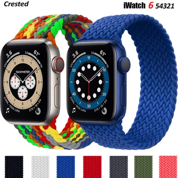 Wiklina Solo pętla dla Apple watch band 44 mm 40 mm 38 mm 42 mm materiał nylon elastyczny pas bransoletka mc series 3 4 5 se 6 pasek
