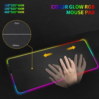 Willkey LED Light Gaming Mouse Pad RGB Super Soft Large Keyboard Cover antypoślizgowe gumowe podłoże komputerowy dywan tenis mata PC Game