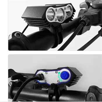 Wodoodporny 3XT6 led rower światło 10000LM os rower głowy światło nocy jazda na Rowerze żarówka 5 W USB reflektory tylko lampa bez baterii