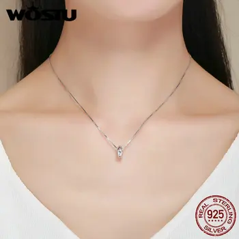 WOSTU Real 925 Sterling Silver 20 style Heart & Clear CZ Spacer Stopper Bead fit original wst Charm Bracelet Jewelry DXC593
