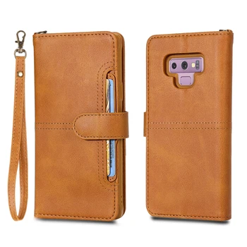 Wymienny PU skórzane etui dla Samsung Galaxy Note 9 Note 8 s8 S9 Plus Full Protect Flip Wallet Stand Cover magnetyczny os etui