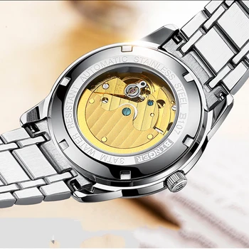 Wysokiej jakości BINGER zegarki męskie najlepsze marki luksusowych wszystkie stalowe zegarek mechaniczny zegarek mężczyzna automatyczny kalendarz tydzień wodoodporne zegarki sportowe