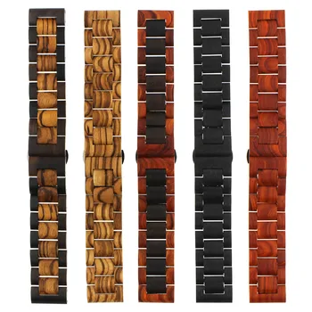 Wysokiej jakości drewniana podłoga watchband 20 22 mm dla Galaxy 42/46 mm huawei watch GT Natural Bamboo strap Gear S3 S2 wymiana