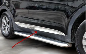 Wysokiej jakości listwy boczne nadwozia ze stali nierdzewnej dekoracja drzwi bocznych Hyundai Santa Fe ix45 2013-2017