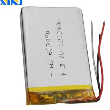 XINJ 3.7 V 1200mAh 3wires for thermistor Li Polymer li-po Battery 603450 For GPS Music player E-book PAD MID Portable Tablet PC