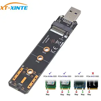 XT-XINTE USB 3.1 dla NVME SATA Dual Protocol M. 2 Key-B-M karta sieciowa 10 Gb / s USB3.1 Gen 2 konwerter mapy do NVME 2230-2280 SSD