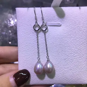YIKALAISI 925 Sterling Sivler 8-9 mm perła rozmiar NaturalFreshwater perła biżuteria dla kobiet