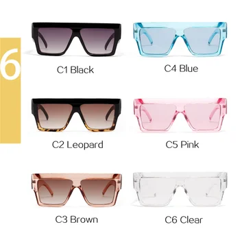 YOOSKE oversize kwadratowe okulary Kobiety płaski dach przezroczysty niebieski różowy okulary mężczyzn marki projektant retro duża ramka okulary UV400