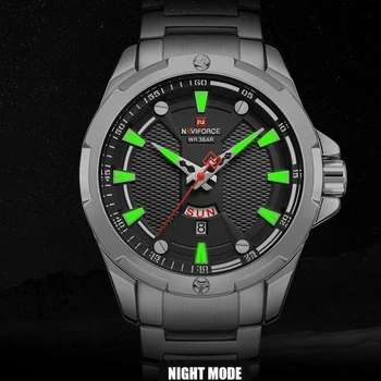 Zegarek męski zestaw do sprzedaży NAVIFORCE analogowe zegarki męskie ze skrzynią ze stali nierdzewnej wodoodporny zegarek Kwarcowy Relogio Masculino
