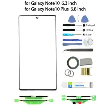 Zestaw naprawczy przedniego szklanej soczewki ekranu dla Samsung Galaxy Note 10 Plus panel dotykowy ekran przedni gwint szklana pokrywka obiektywu wymiana