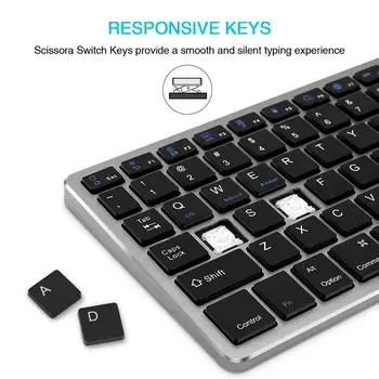 Zienstar AZERTY French Letter Bluetooth Keyboard,akumulator bezprzewodowa klawiatura z klawiaturą numeryczną pełnego rozmiaru do laptopa,tabletu,Windows,IOS
