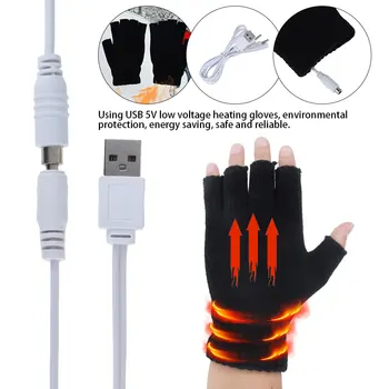 Zimowe elektryczne rękawice z podgrzewaną wodą, odporny na wiatr rowerowe Полупальцевые narciarskie rękawiczki USB Powered Gorący Gloves For Men Women