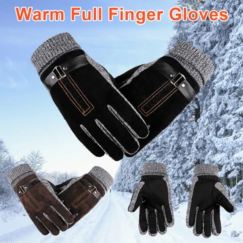 Zupełnie nowe męskie ciepłe zimowe rękawiczki z pełnym palcem super ciepłe, wiatroszczelne rękawice jazda na Rowerze, odkryty basen, kemping