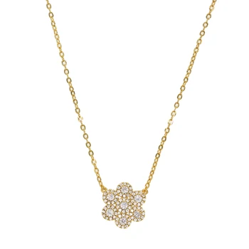 Złoty kolor AAA biały cyrkonia cz kwiat Urok wisiorek geometryczna elegancja wspaniała moda cz naszyjnik dla kobiet prezent