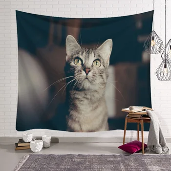 Ładny kot gobelin tkanina dekoracyjna 3D zwierząt gobelin ścienny, koc, ręcznik plażowy koc Duży matę do jogi 200x150 dywan na ścianie