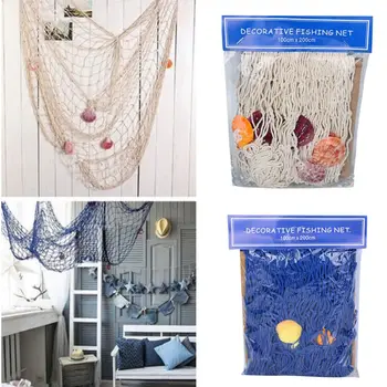 Śródziemnomorski styl ręcznie tkane DIY sieci rybackich nad Morzem ścienny plaża motyw morski partii dekoracji domu Zdjęcia rekwizyty