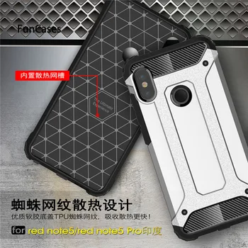 Броневая Pokrywa do Xiaomi Redmi Note 5 Pro Hybrid Case Heavy Duty Anti-Shock Wzór coque противоударная na obudowie Redmi Note 5 case