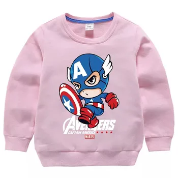 Динси Avengers Kapitan Ameryka chłopiec bluza z kapturem bawełna sweter z długim rękawem topy dzieci dziewczyna bluzy odzież Dziecięca